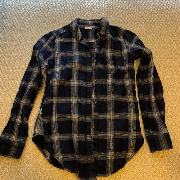 glitter navy flannel - Picture 1 of 2